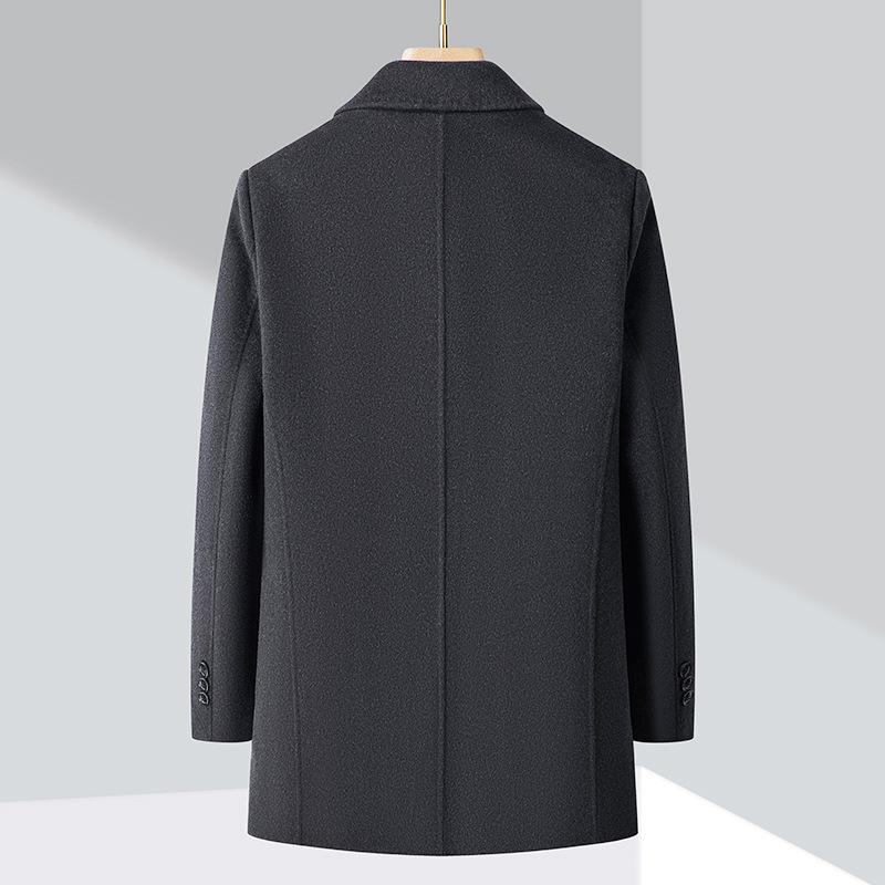 New Winter Middle-aged Wool Coat Dad's Mid-length Double-sided Woolen Business Coat Men's Cashmere Top
