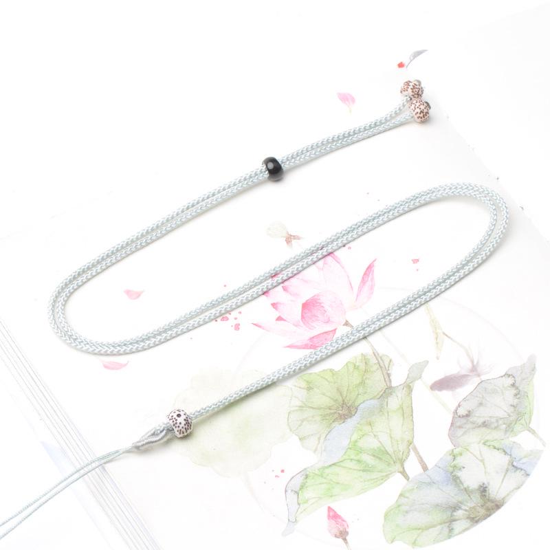 Bodhi Seed & Gemstone Adjustable Star and Moon Lanyard Necklace, Unisex серебряный серый