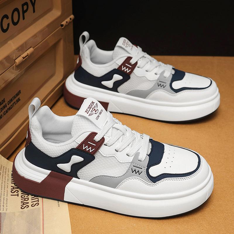 Men's shoes summer 2025 new trendy brand high sense versatile casual board shoes student sports mesh heightening white shoes