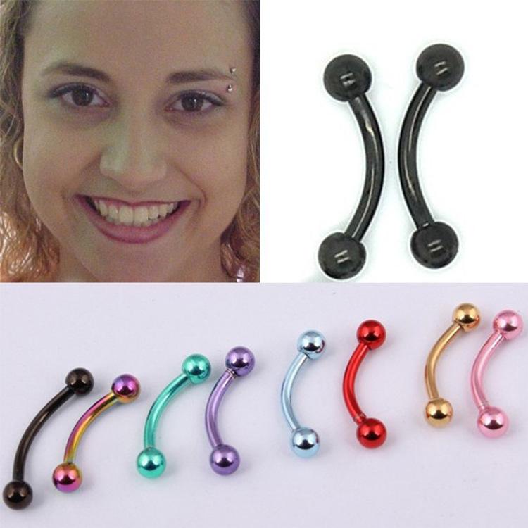 316L Stainless Steel Arc Barbell Eyebrow Piercing Electroplated Titanium Jewelry