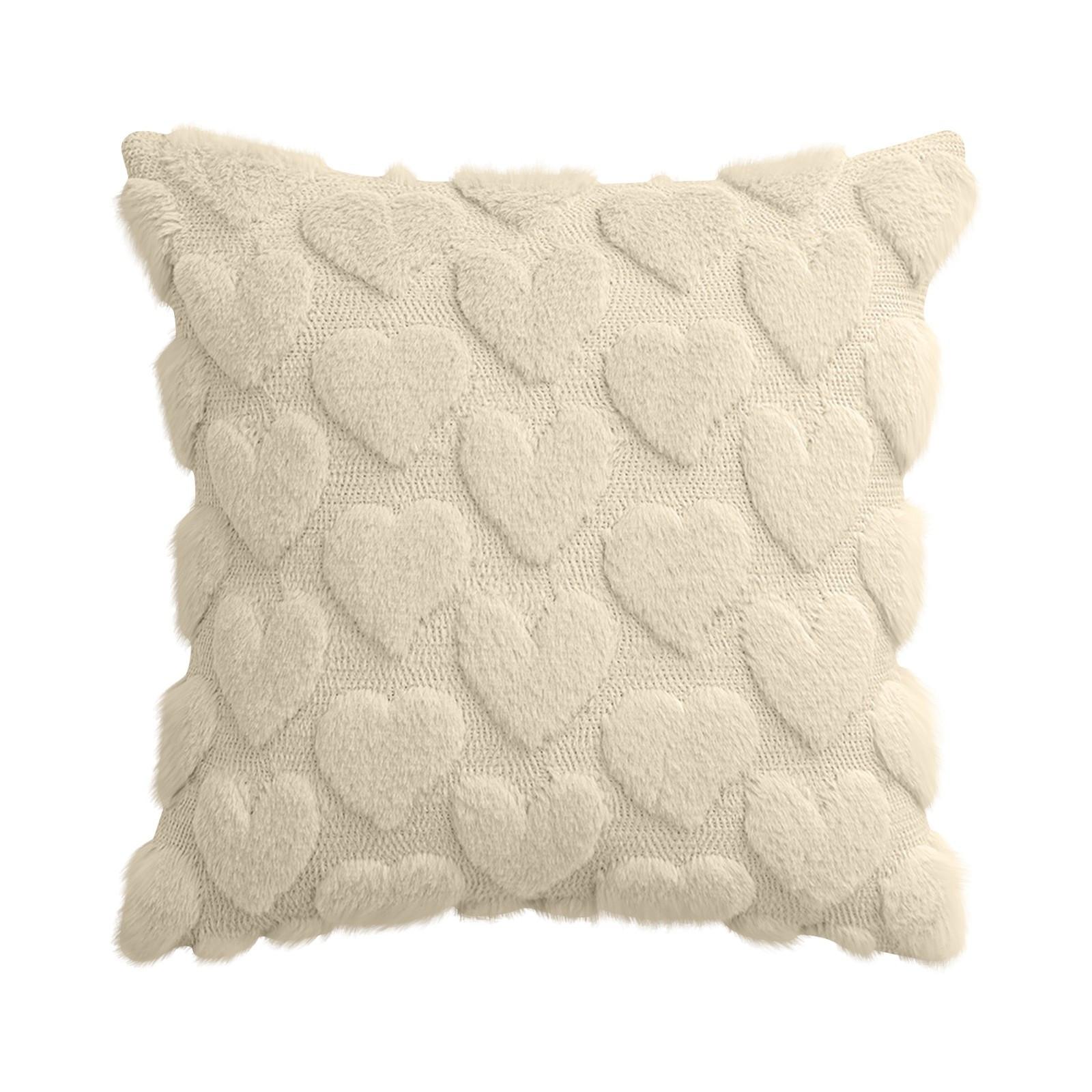 

Valentine s Day Love Plush Pillowcase, Living Room Sofa, Heart Shaped Cushion, Pillowcase One Size бежевый