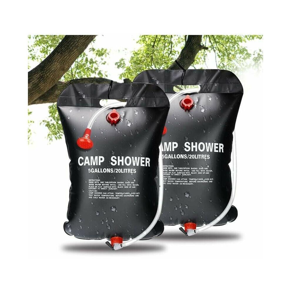 Solar Shower Bag, Portable Shower Bag with Removable Hose for Outdoor Traveling, Lightweight and Foldable Design for Camping To Glamping (20L)