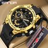 SANDA Luxury LED Dual Display Digital Quartz Watch for Men Shockproof Waterproof Sports Wristwatches Student Watch