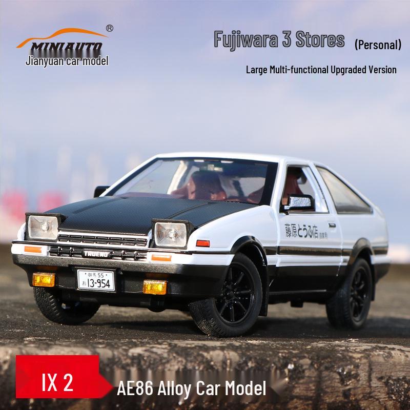 Simulation AE86 Initial D Pull-back Alloy Model Car with Sound & Light, 1/24 Scale.