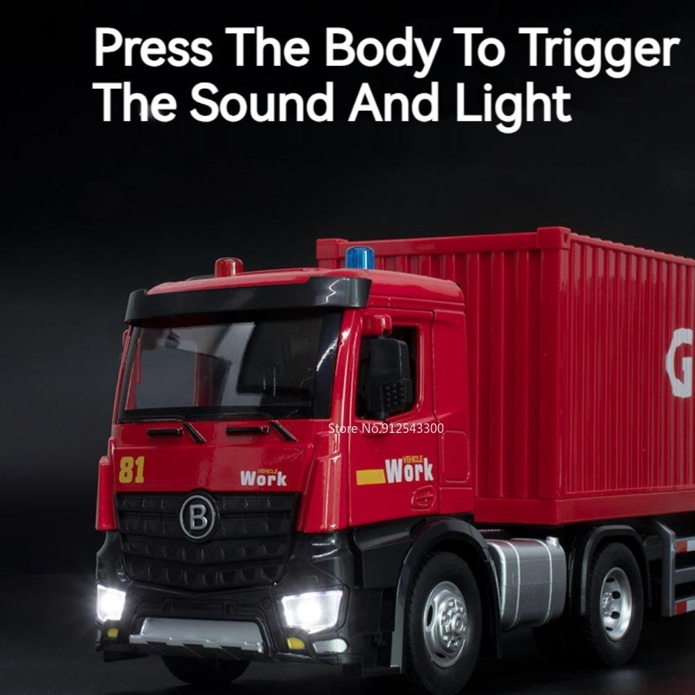 1:24 Engineering Vehicle Alloy Diecast Toy Car Model Sound Light Detachable Body Toy for Kid Birthday Gift Collection Decoration