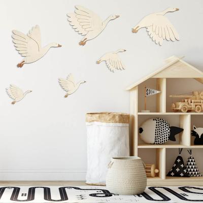 Yousheng 6Pcs/Set Wooden Seagull Wall Decoration Farmhouse Rustic Sea Bird Wall Art Sculpture Home Living Room Bathroom Wall Decorative Sign