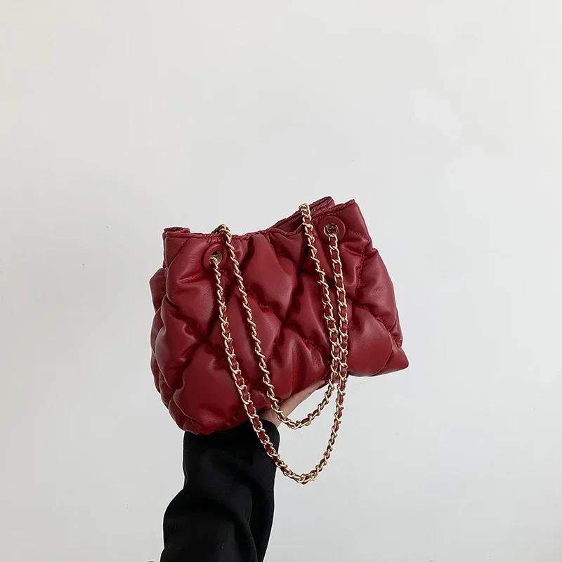 

Женская сумка через плечо из искусственной кожи с бриллиантами, прочная сумка на цепочке, высокое качество, новая мода