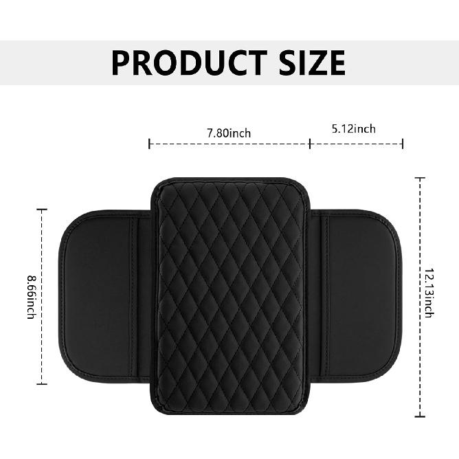 Upgraded Car Center Console Cover,Microfiber Leather Car Armrest Cover Cushion with 2 Storage Bags,Car Armrest Storage Box Interior Accessories for