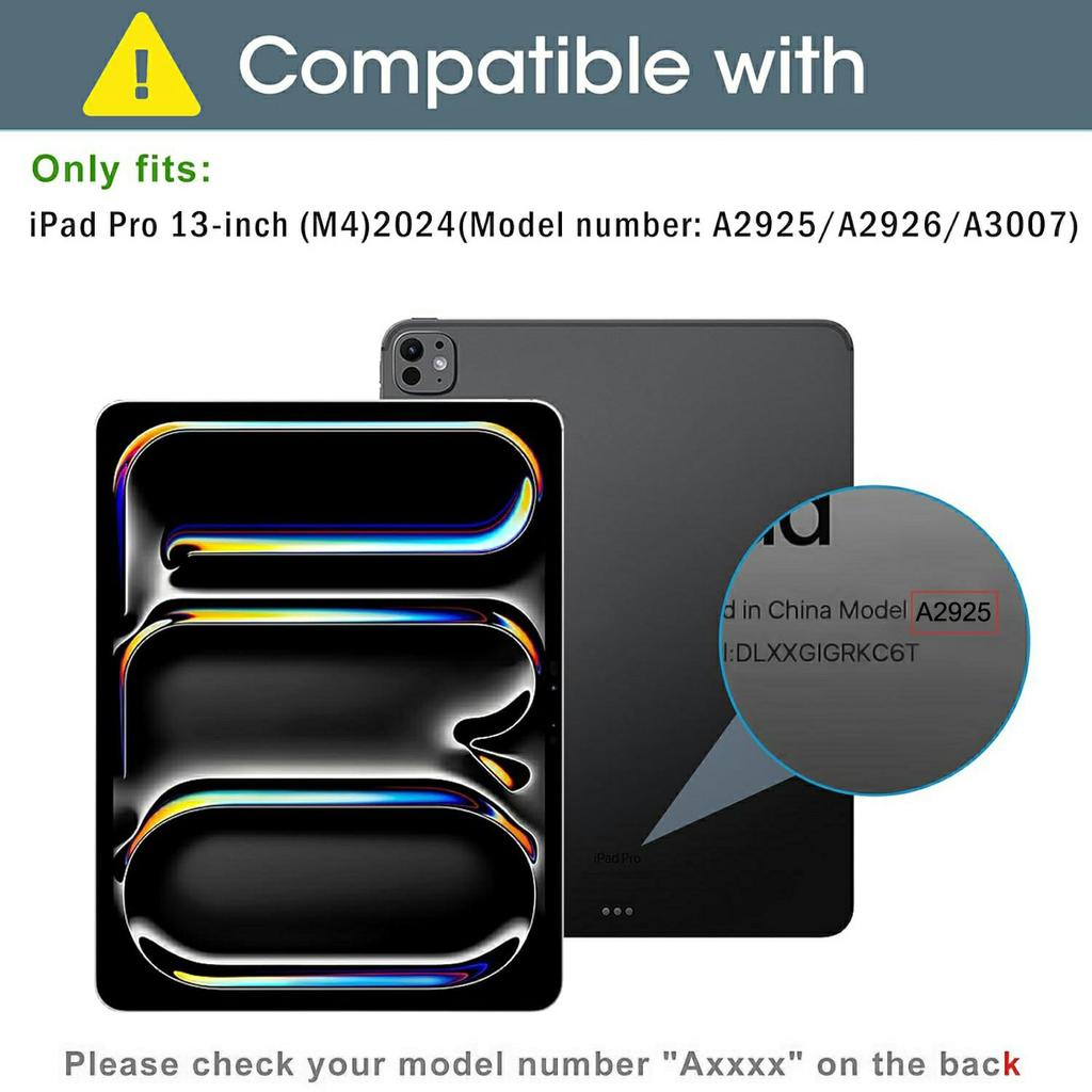 For iPad Pro 13 (2024) Case Acrylic+PC Matte Tablet Cover with Pencil Holder