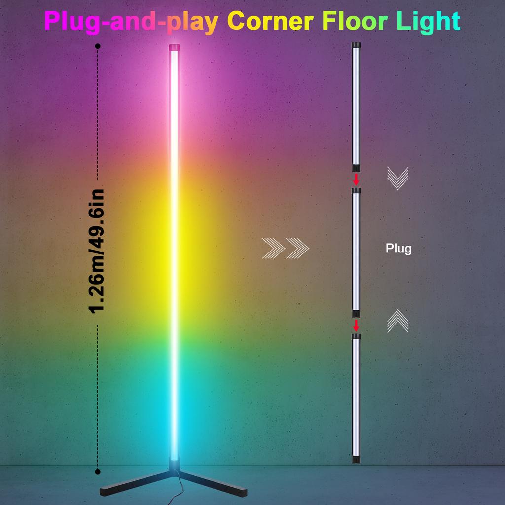 Neoglint Smart LED rohová lampa RGB Atmosphere Stojací lampa Odnímatelné rohové světlo APP Control Remote
