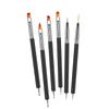 6Pcs Dual-Ended Nail Art Brush Set Black Handle Multi-Type Tips For Liner Uv Gel Painting Carving Manicure Tools Professional