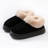 thick-soled bag and cotton slippers, plush cotton shoes for home use in autumn and winter, and couple warm snow boots when going out.