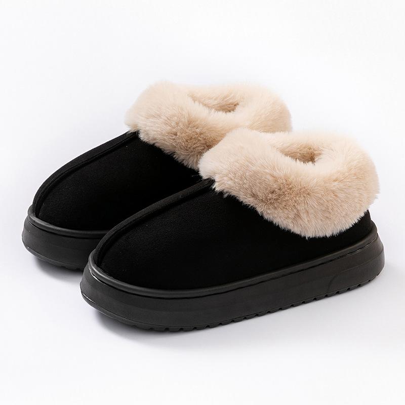 Bag Heel Cotton Slippers Women Autumn and Winter Fleece Thickened Warm Thick-soled Outer Wear Non-slip Couple Plush Snow Boots
