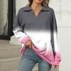 Women's Summer Fashion Casual  Printed V-Neck Long Sleeve Shirt Top