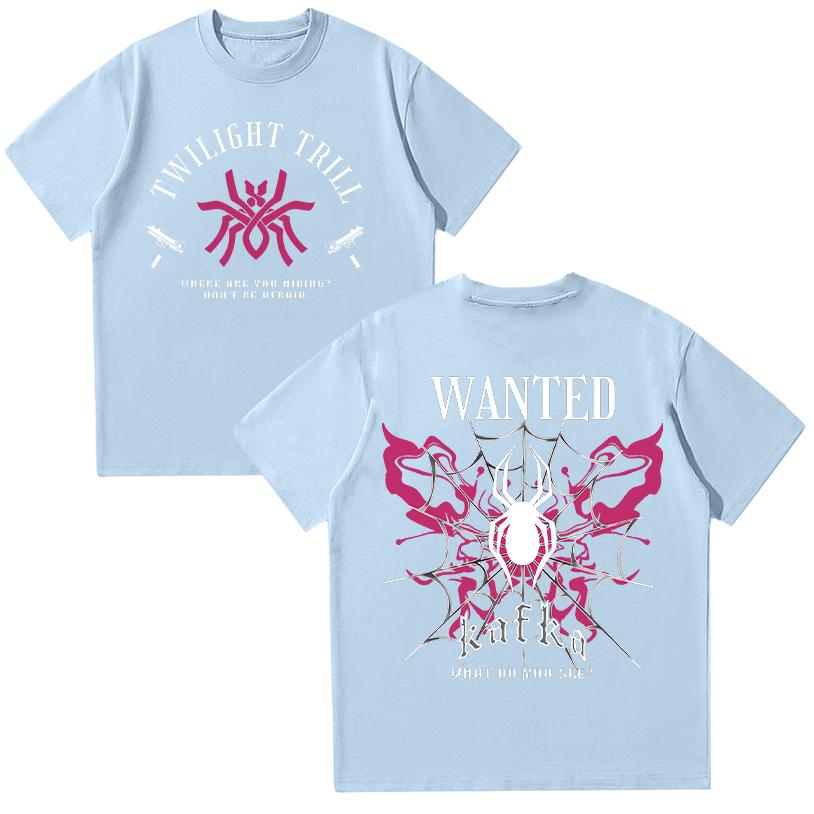 Kafka Themed Honkai Star Rail Unisex T-shirt Anime Cotton High Quality Tees Kawaii Casual Short Sleeve Women Men Summer Clothing