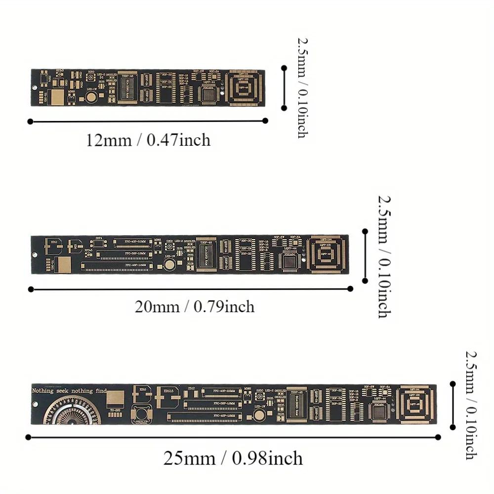 1/3 st: Multifunktionell B-skala PCB-linjal med enheter - Idealisk för ingenjörer, elektronikentusiaster och DIY-projekt 15/20/25CM