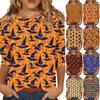 Women's Fashion Casual Round Neck 3/4 Sleeve Loose  Printed T-Shirt Ladies Top