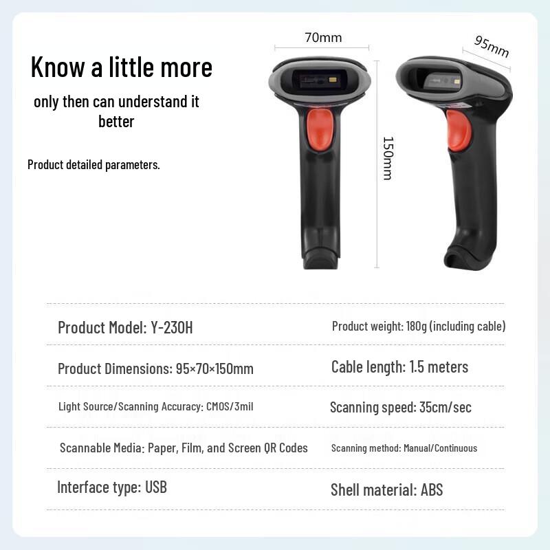 GEPAD Wired 2D Barcode Scanner Y-230H