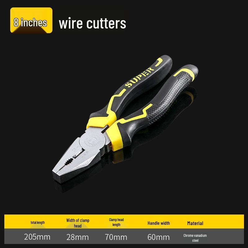 Alicates de Acero para Cables Alemanes de 9" - Alta Dureza, Multifunción, Ahorro de Esfuerzo, de Grado Industrial, de Punta Fina para Uso Doméstico.
