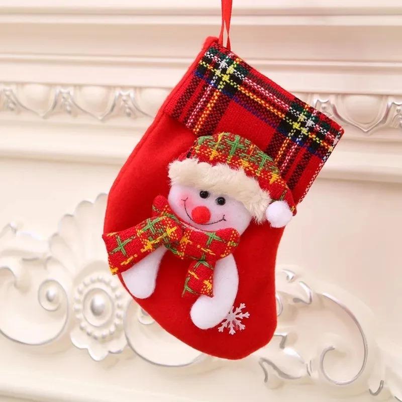1Pcs Christmas Decoration Cartoon Socks Xmas Tree Hanging Ornaments Merry Home Room Decor Gifts New Year Happy Navidad Supplies