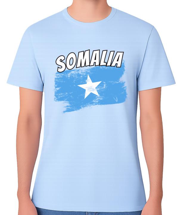 Somalia Flag Brush Stroke Design T-Shirt Country Gift Somalian Unisex Tee XL
