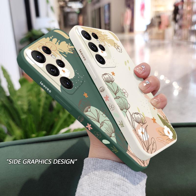 Warm Heart Flower Phone Case For Samsung Galaxy S25 S24 S23 S22 S21 S20 Ultra Plus FE S10 S9 S10E Note 20 Ultra 10 9 Plus Cover