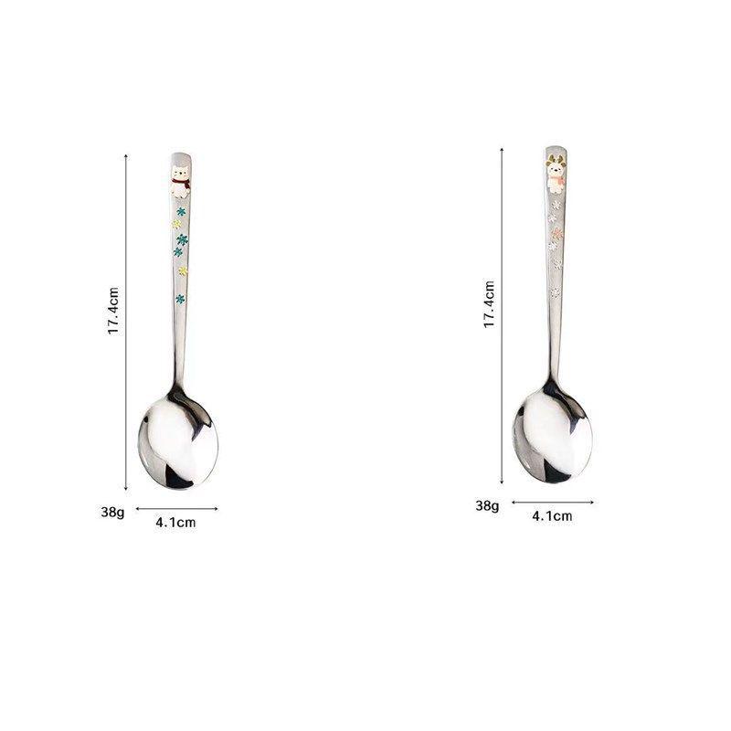 304 Stainless Steel Children's Long Handle Soup & Teaspoon, Korean Style