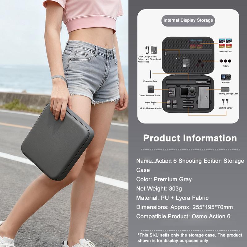 

Shoulder Carrying Case And Handle Bag For DJI Osmo Action 6 Storage Case PU Leather Hard Case For DJI Osmo Action 6 Accessory