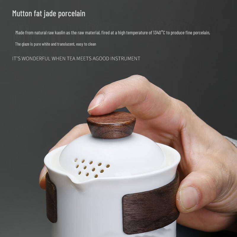 Minguan Chinese Ceramic Ink Wash Portable Travel Tea Set