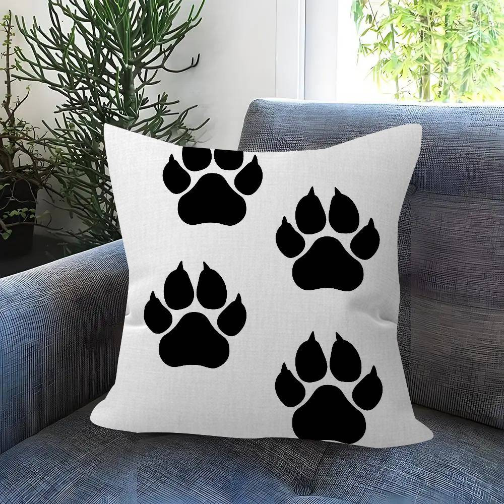 Fashion Black Cat Paw Cushion Cover Pillowcase Upholstery Sofa Throw Pillow Home Decor Pillowcas