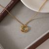 Youthway 18K Gold PVD Plated Round Zircon Necklace For Women New Stainless Steel Waterproof Necklace Party Jewelry Gifts