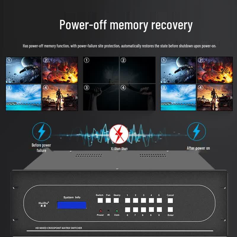 HuiDu HBK-P08 Touch Screen Video Matrix Switcher (CN Version)