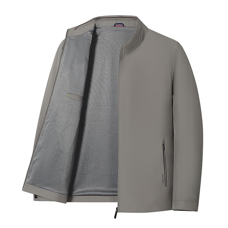 Men Jacket Spring Jackets Man Autumn Business Jacket Windbreaker Casual Coat Solid Zipper Stand Collar