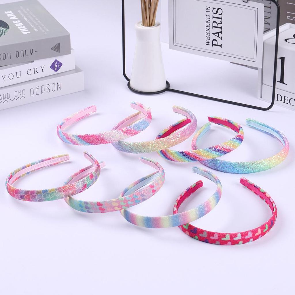 Colorful Mermaid Heart & Star Rainbow Headband - Kids' Party Hair Accessory
