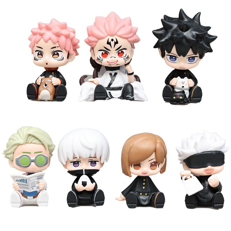 

7pcs Version Jujutsu Kaisen Anime Figure Gojo Satoru Kugisaki Nobara Kawaii Model Desktop Ornament Figurine Children Toy Gift Q Kid Friendly