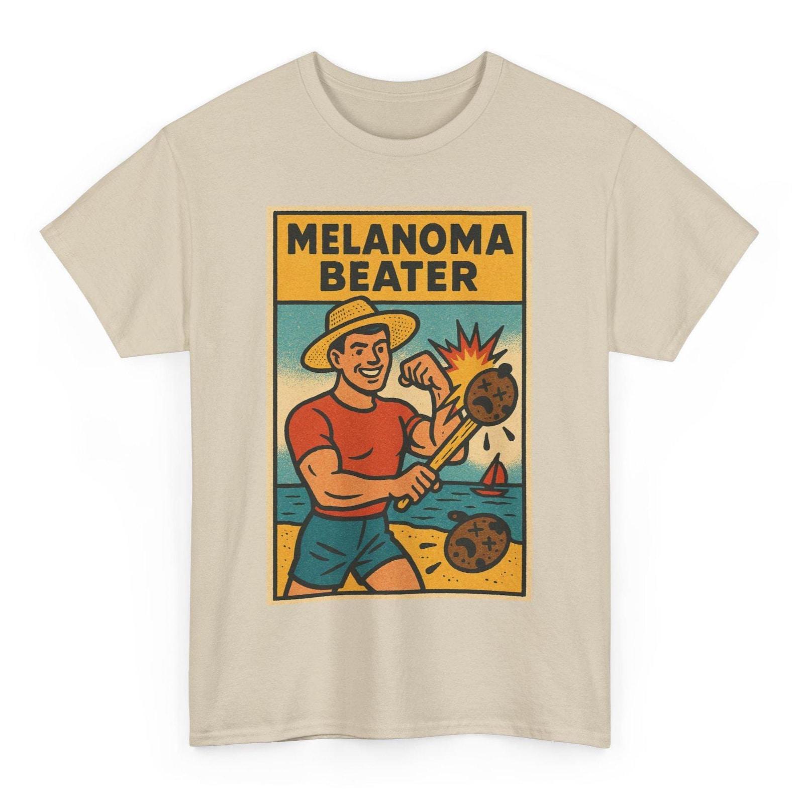 Melanoma Awareness Retro Comic T-Shirt: Skin Cancer Survivor Support S