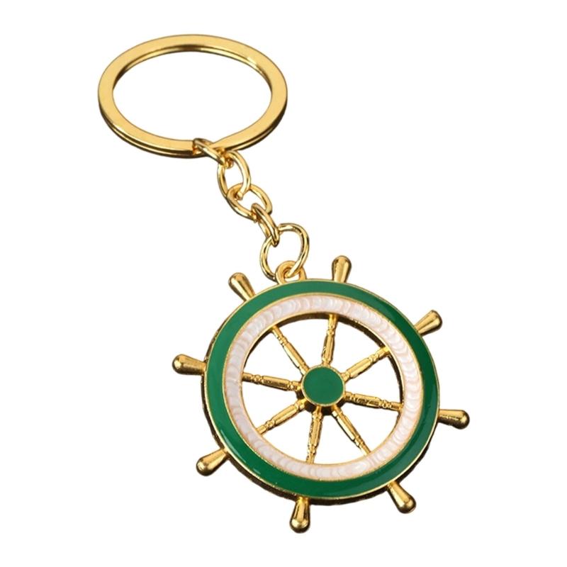 Practical Everyday Use Keychain Decors Featuring Marine Anchors And Helm In Zinc Alloy Blue White Color Scheme