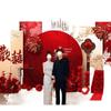 Chinese Wedding Banquet Backdrop & Tableware Decoration Set