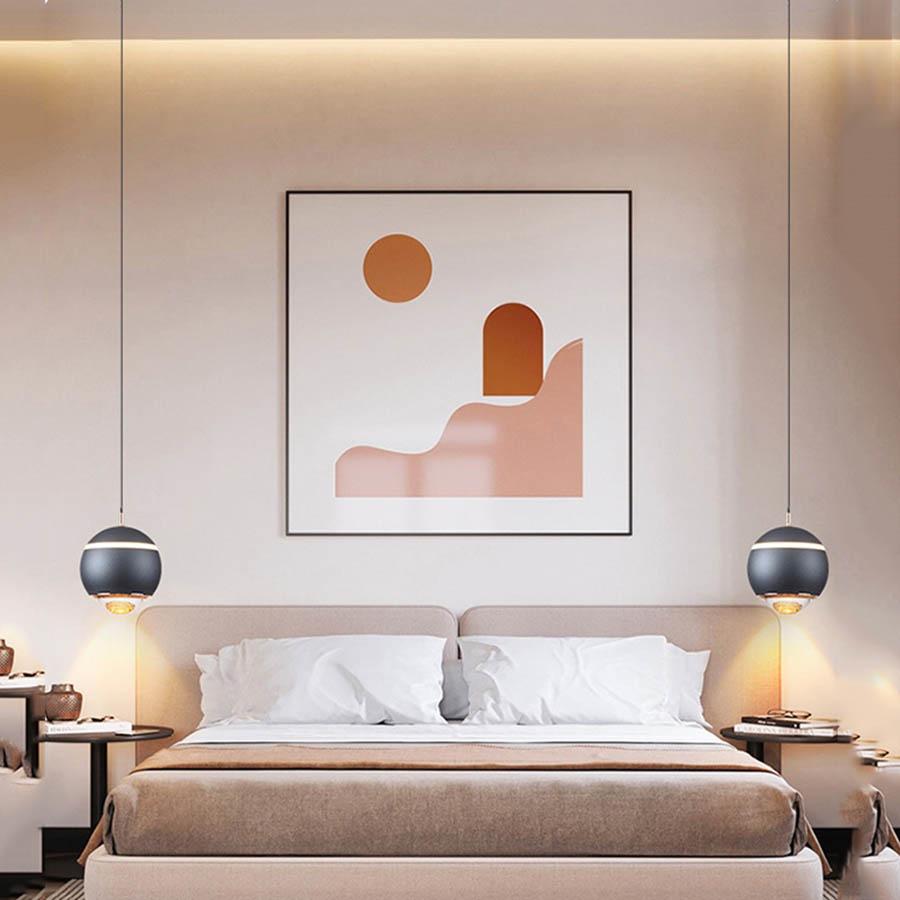 Nordic minimalist Globe Ball bedside pendant lamp bedroom small pendant light creative TV background Wall Globe Hanging Light
