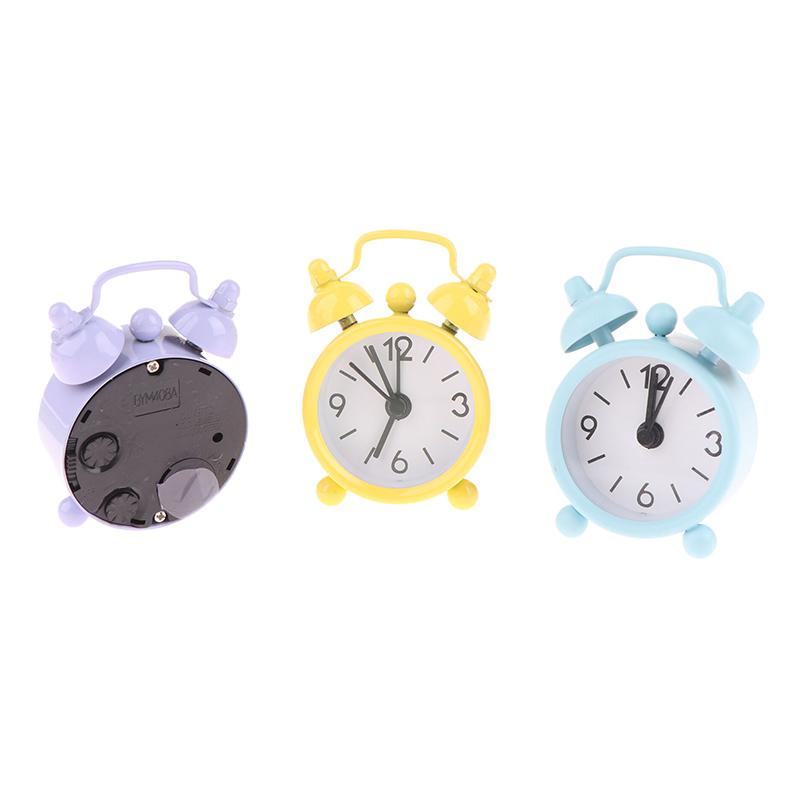 1Pc Creative Quartz Round Alarm Clock 4Cm Mini Metal Small Alarm Clock Portable Desktop Home Decoration