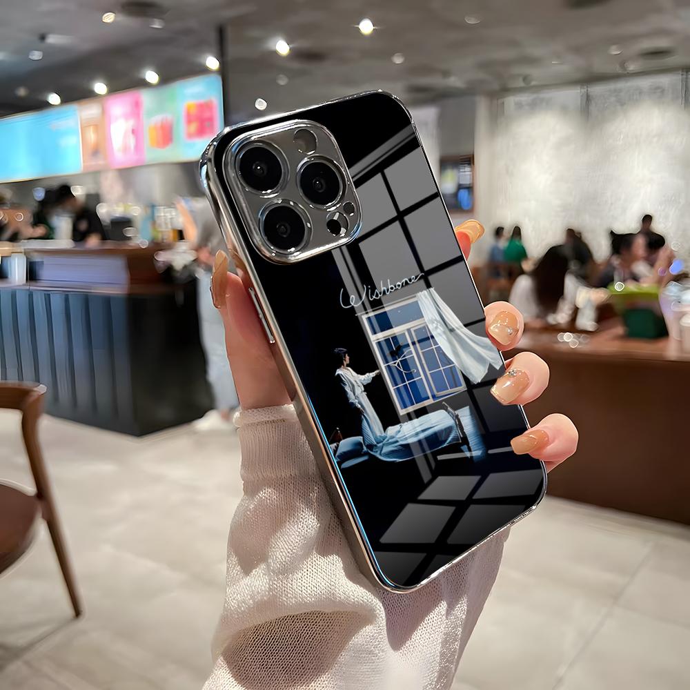 Conan Gray Wishbone Phone Case For IPhone 17 Pro Max 15 Pro 16 14 Plus 12 13 Mini 11 Pro Shockproof Electroplated Glass Cover