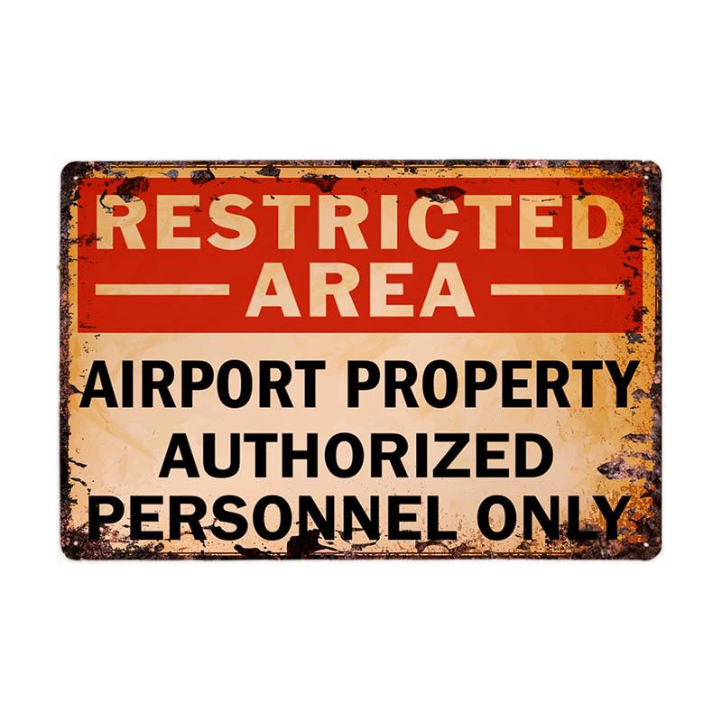 DORA Tin Sign Warning Area Metal Tin Sign UFO Vintage Wall Plaques Art Poster Decoration Painting Home Decor Xcm
