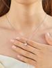 MomentWish Moissanite Necklace for Women, 1 Carat Moissanite, Simple Silver 925 Pendant, Birthday or Anniversary Gift (40cm Long + 5cm Adjuster), Incl