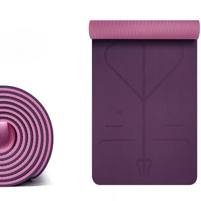 TPE Household Anti Slip and Wear-resistant Yoga Mat Yoga Mats Are Safe and Environmentally Friendly Shock Absorption Dual Color Odorless Fitness Mat