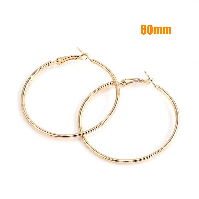 Fashion Large Hoop Earrings 40mm 60mm 80mm Big Smooth Circle Earrings Round Brincos Loop Earrings for Women Jewelry Party GiftsGood product