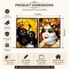 Radha Krishna Framed Photo for Home Decor | Religious Painting for Puja Room, Temple & Wall Decoration | Wooden Foldable Frame | 17.78 X 12.7 Cm