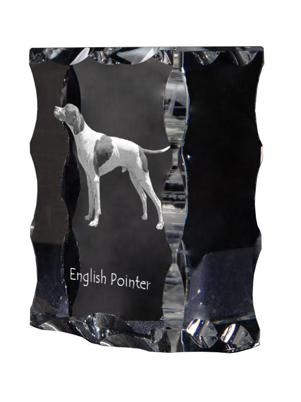 English Pointer - Crystal with a Picture of a Dog, Glass Statuette with a Picture, Unique Frame with a Picture from Art-Dog Brand