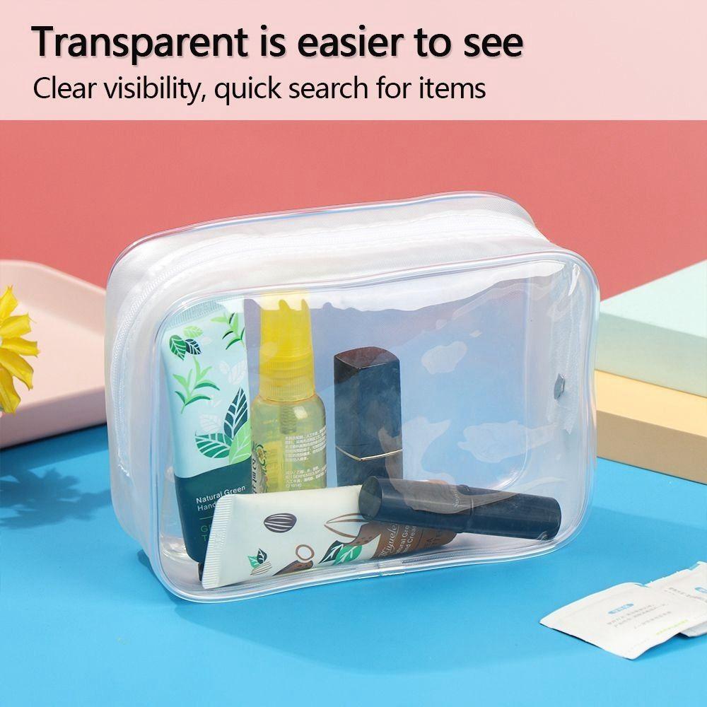 Transparent Printing Travel Organizer Multifunctional Clear Makeup Pouch Portable PVC Wash Bags
