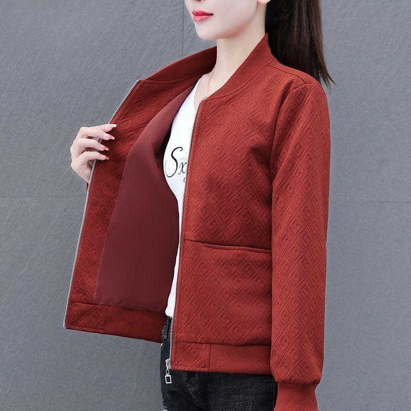 

Women Jacket New Spring Autumn Casual Short Baseball Coat Fashionable Cardigan Top 4XL червоний