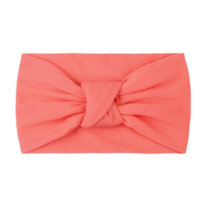 Summer Children's Headgear Baby Solid Color Nylon Knotted Wide Edge Headband Soft Double Knotted Headband